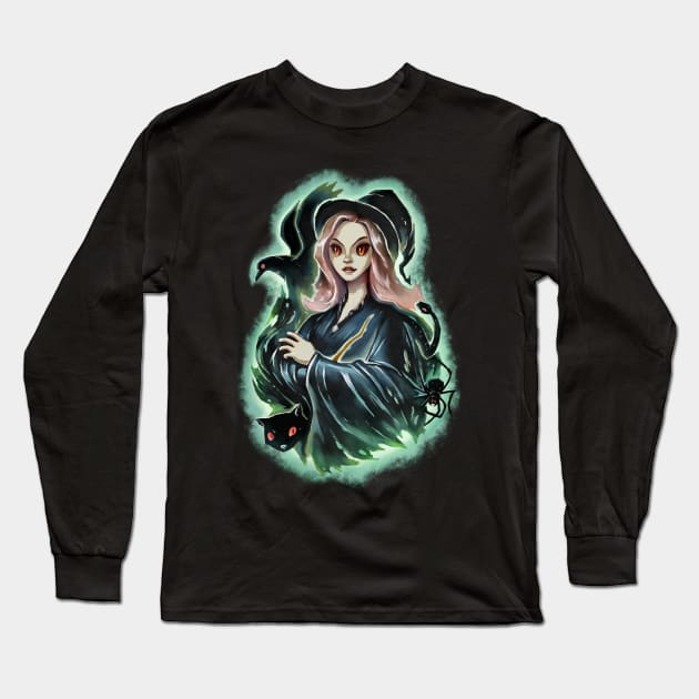 Witch and Dark Pets Long Sleeve T-Shirt by Villainmazk